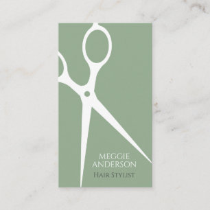 Carte De Visite Coiffeur Moderne Graphique Vert