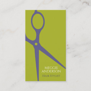 Carte De Visite Coiffeur Moderne Graphique Vert Violet