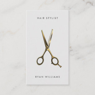 Carte De Visite Coiffeur moderne or styliste salon scissor minimal