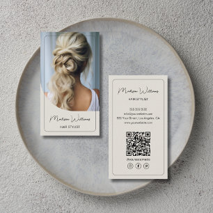 Carte De Visite Coiffeur Moderne Photo Ton Neutre