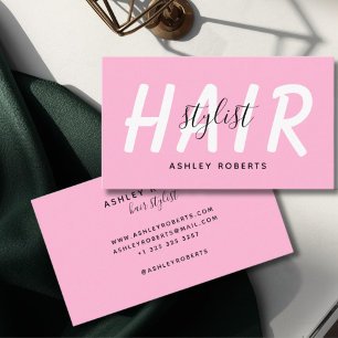 Carte De Visite Coiffeur moderne rose 