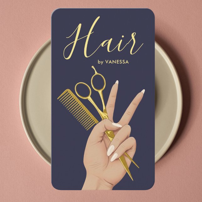 Carte De Visite Coiffeur Moderne Salon de Coiffure Luxueux (Créateur téléchargé)