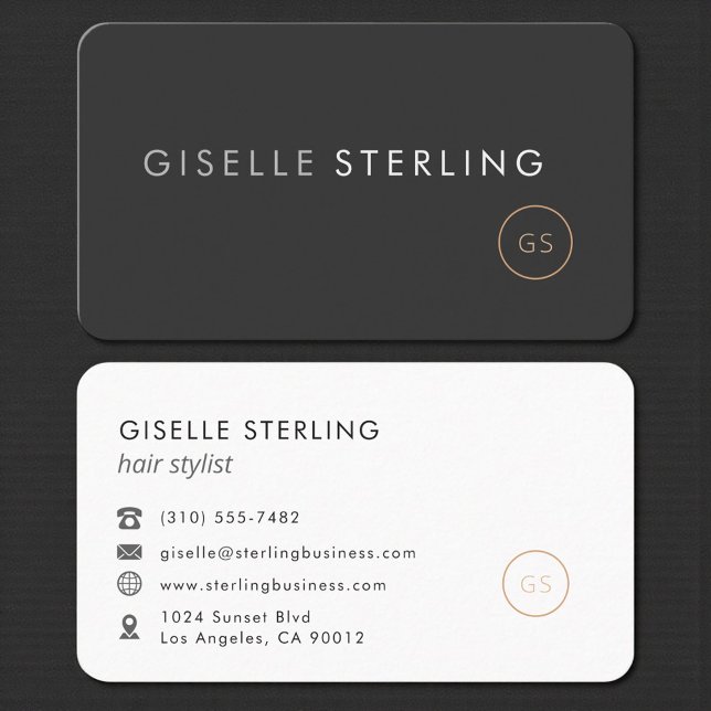 Carte De Visite Coiffeur Noir Professionnel (Créateur téléchargé)
