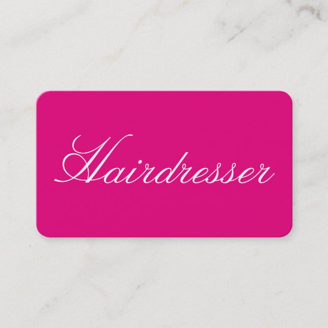 Carte De Visite Coiffeur Plaque Simple Pink Professionnel (Devant)