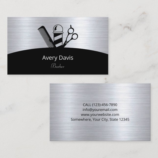 Carte De Visite Coiffeur professionnel Coiffeur Barbier (Devant / Derrière)