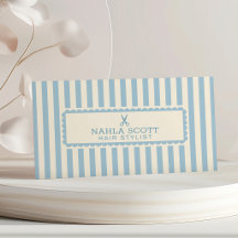 Coiffeur Rayures Et Cadre à Coquilles Bleu