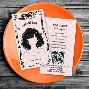 Carte De Visite Coiffeur Rétro Mignon Dessin Fantaisiste Arc