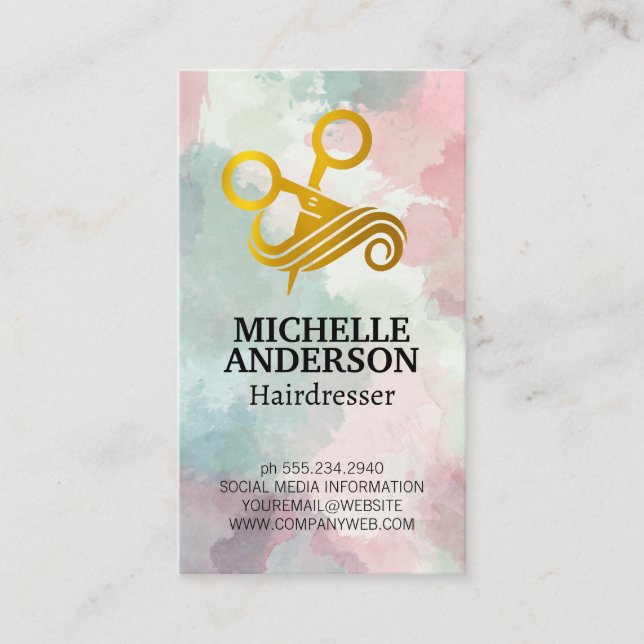 Carte De Visite Coiffeur | Salon de beauté (Devant)