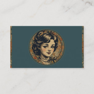 Carte De Visite Coiffeur Salon de Beauté Cosmétiques Salon Vintage