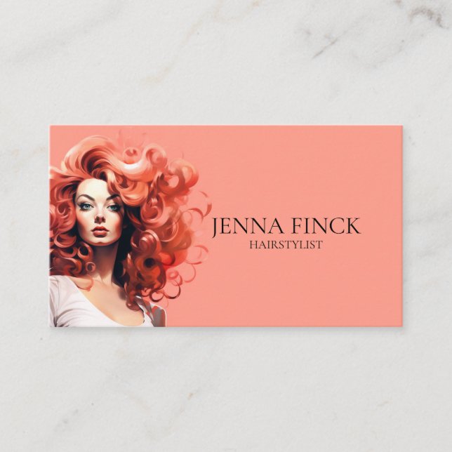 Carte De Visite Coiffeur Salon de coiffure minimaliste (Devant)