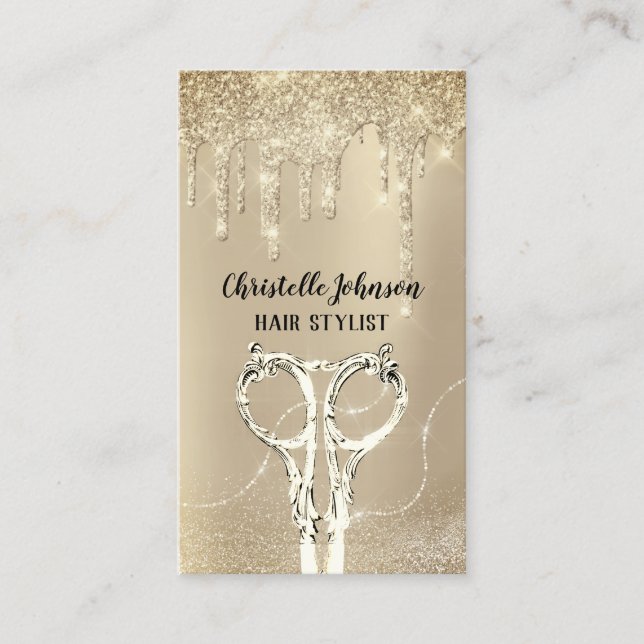 Carte De Visite Coiffeur Smoky Gold Drivers Parties scintillant ci (Devant)