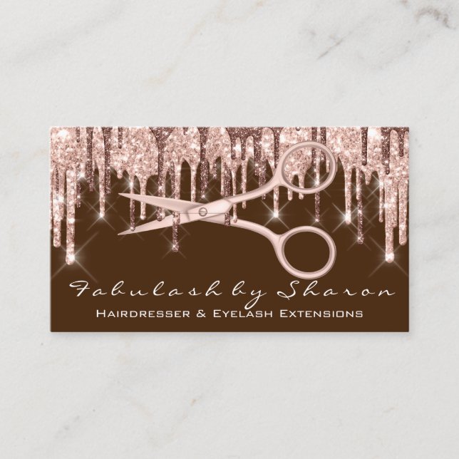 Carte De Visite Coiffeur Styliste Coiffeur Ciseaux Rose Drives Bro (Devant)