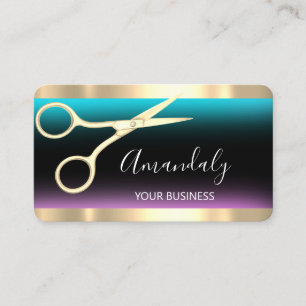 Carte De Visite Coiffeur Styliste Coiffeur Scissors Gold Pink