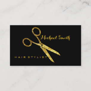 Carte De Visite Coiffeur Styliste Elégant Parties scintillant Or C