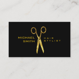 Carte De Visite Coiffeur Styliste Elégant Parties scintillant Or C