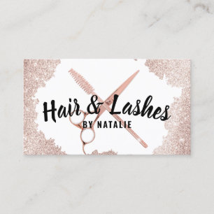 Carte De Visite Coiffeur Styliste Lashes Beauté Salon Rose Parties