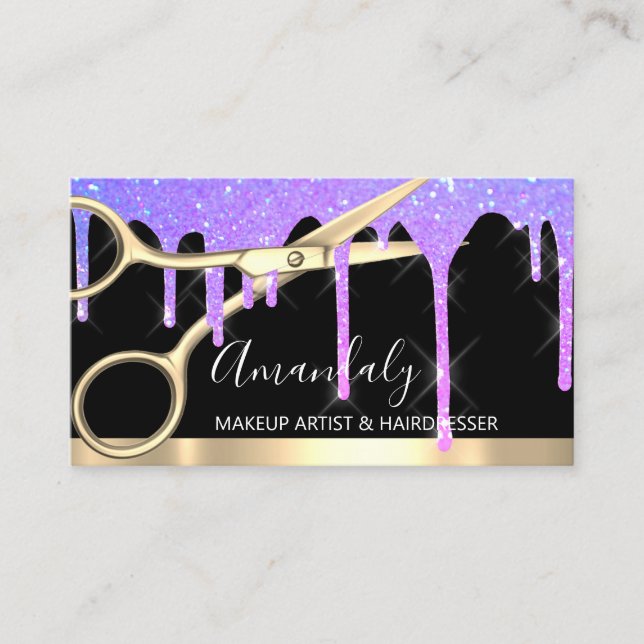 Carte De Visite Coiffeur Styliste Lecteurs Coiffeur Ciseaux Coiffe (Devant)