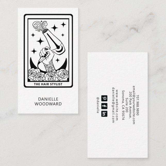 Carte De Visite Coiffeur Tarot (Devant / Derrière)