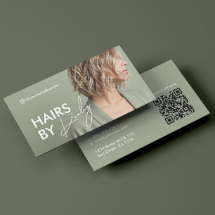 Carte De Visite Coiffeur Thérapeute Esthétique Minimaliste Sage