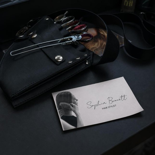 Carte de visite Coiffeurs & Salon | DP7 (minimalist business card, modern QR code template, digital calling card, luxury chic elegant design)
