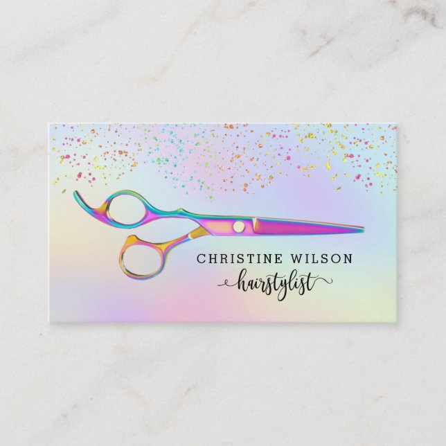 Carte De Visite coiffeuse aux couleurs pastel (Devant)