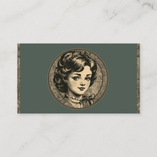 Carte De Visite Coiffeuse Beauty Parlor Salon Cosmétique Vintage