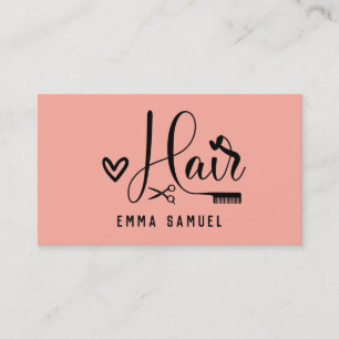 Carte De Visite Coiffeuse de corail de pêche minimale élégante