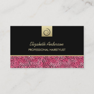 Carte De Visite Coiffeuse de luxe Cheetah rose Imprimer Salon de c