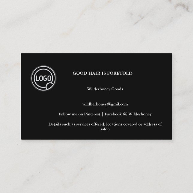 Carte De Visite Coiffeuse de Tarot Céleste Professionnel Moderne B (Dos)