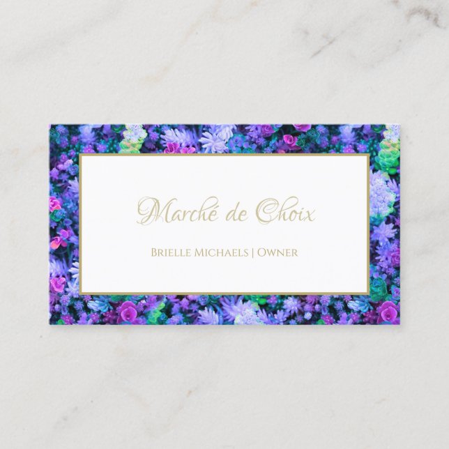 Carte De Visite Coiffeuse du Salon Floral Pourpre (Devant)