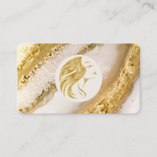 Carte De Visite Coiffeuse en marbre doré de luxe