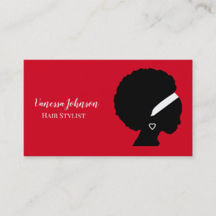 Carte De Visite Coiffeuse Ethnique Afro Soins Naturels de Cheveux 