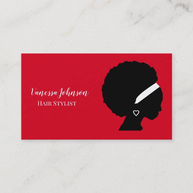 Carte De Visite Coiffeuse Ethnique Afro Soins Naturels de Cheveux  (Devant)