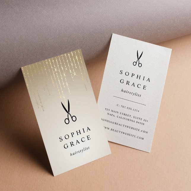 Carte De Visite Coiffeuse Golden Rain (Créateur téléchargé)