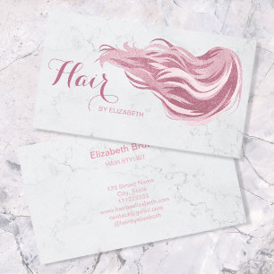 Carte De Visite Coiffeuse Styliste Chic Parties scintillant rose M