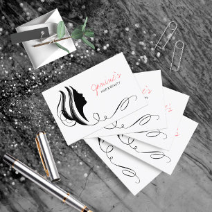 Carte De Visite Coiffure et beauté Silhouette Noir ID873