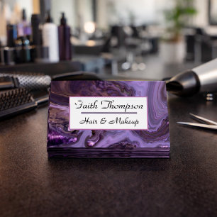 Carte De Visite Coiffure et maquillage en marbre noir d'or moderne