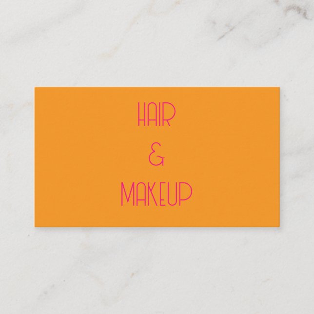 Carte De Visite Coiffure & Maquillage Coiffeur Couleurs Orange Ros (Devant)