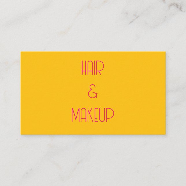 Carte De Visite Coiffure & Maquillage Coiffeur Jaune Orange Rose (Devant)