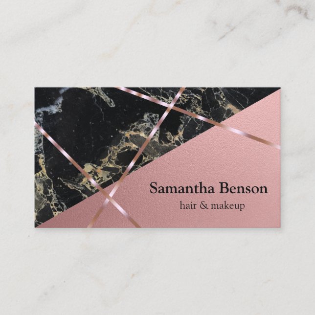 Carte De Visite Coiffure moderne et maquillage Artiste Salon Rose  (Devant)