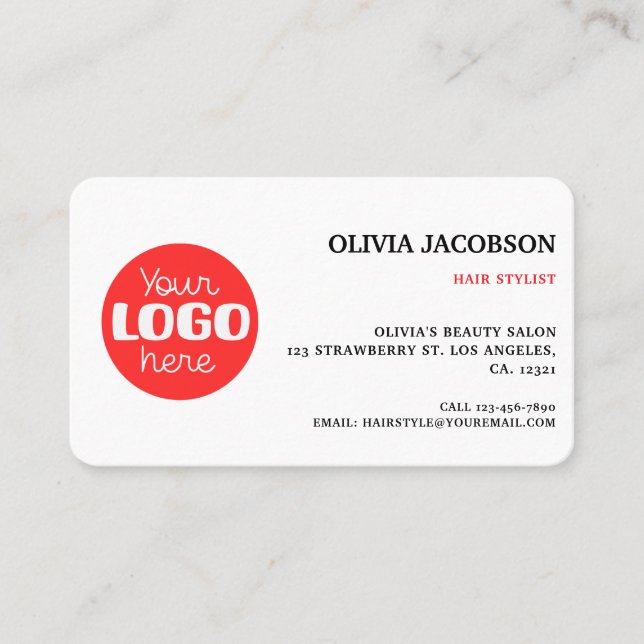 Carte De Visite Coiffure professionnelle du logo photo (Devant)