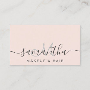 Carte De Visite Coiffure rose roux moderne