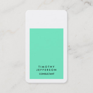 Carte De Visite Coin arrondi Bleu Blanc Élégant Moderne