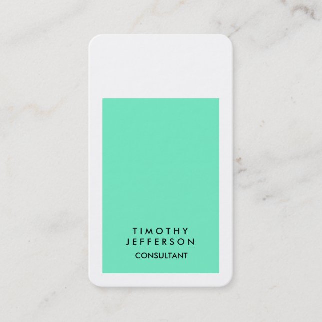 Carte De Visite Coin arrondi Bleu Blanc Élégant Moderne (Devant)