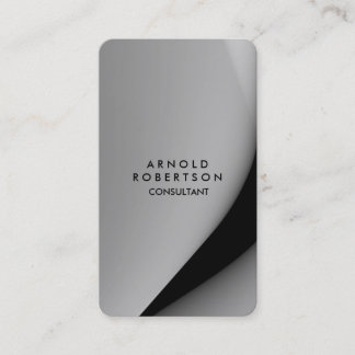 Carte De Visite Coin arrondi gris noir élégant unique
