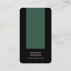 Carte De Visite Coin arrondi Minimaliste Simple Moderne Vert Noir