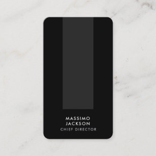 Carte De Visite Coin arrondi Noir Gris Vertical Minimaliste