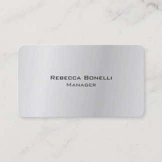 Carte De Visite Coin arrondi Silver Grey Unique Moderne Minimal