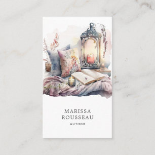 Carte De Visite Coin de lecture de l'aquarelle de l'auteur