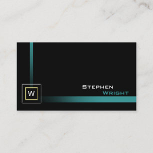 Carte De Visite Coin flottant Monogramme Cube Couleur personnalisé